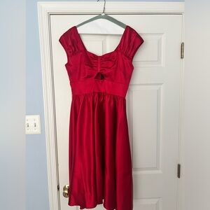 Stop Staring! Red Satin Dress in large